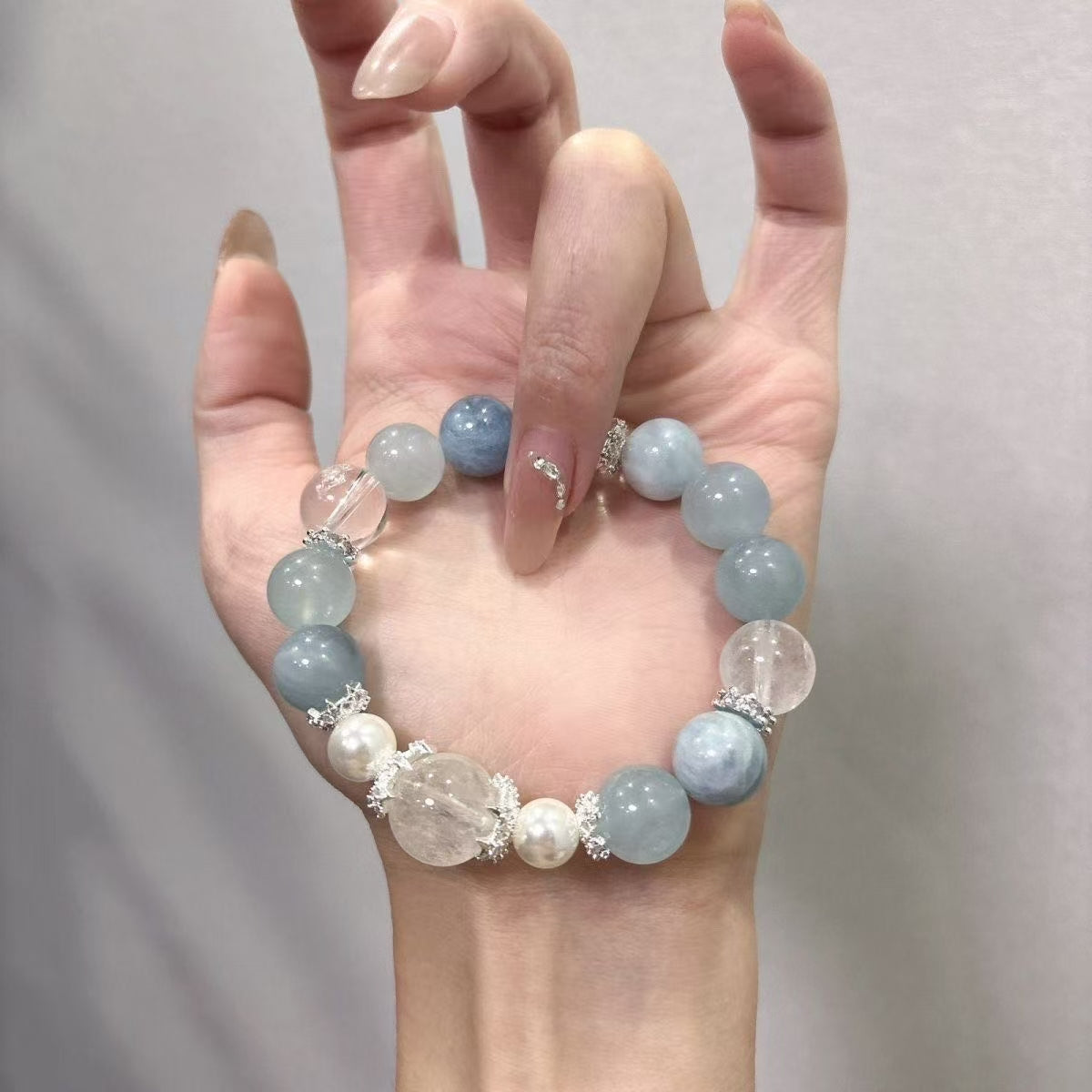 Snow Phantom & Aquamarine 10mm Blend
