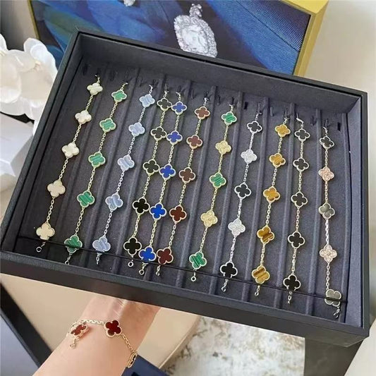 Clover bracelet 18k gold-plated