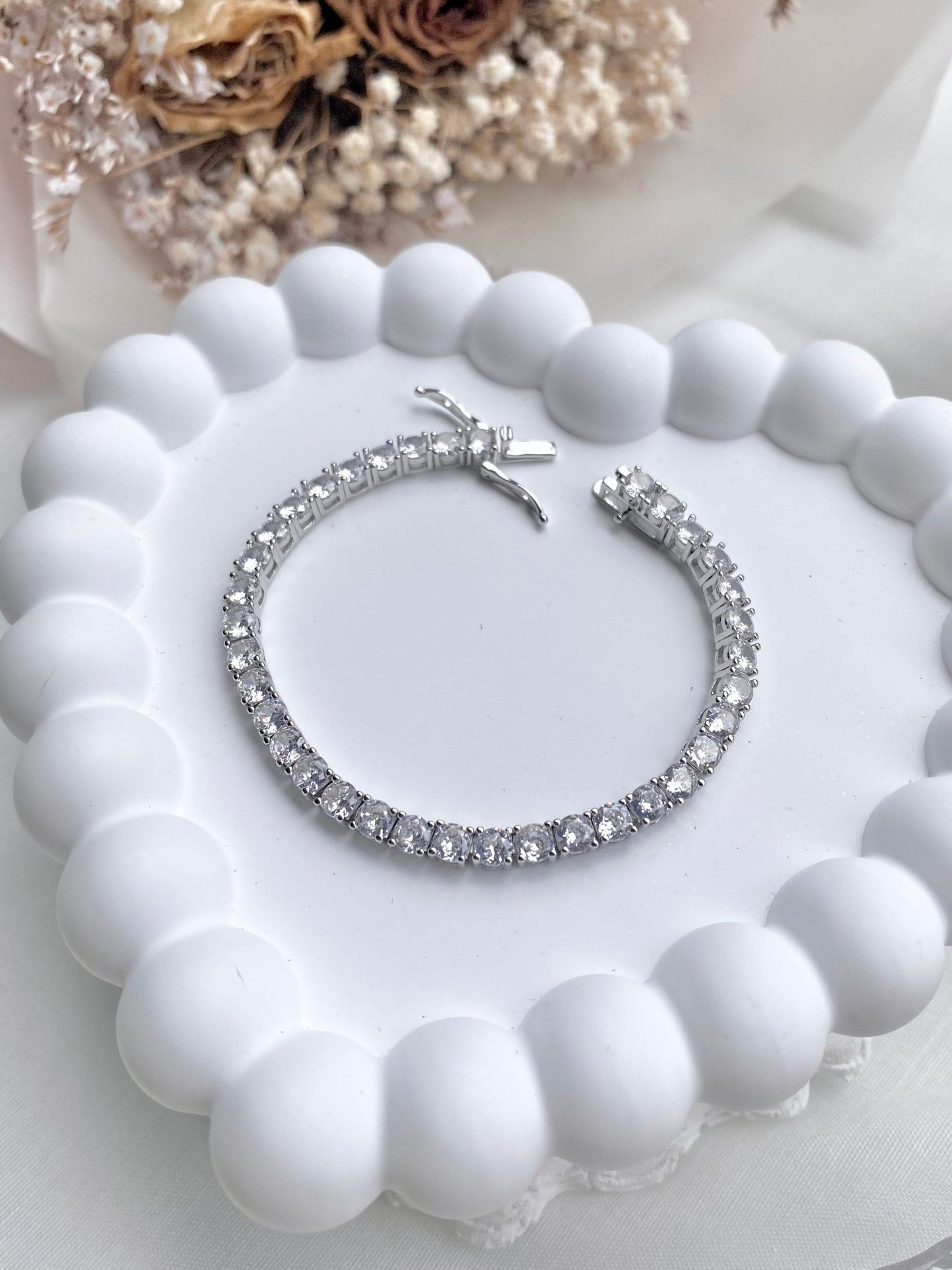 HOT 🔥 S925 4mm Tennis Bracelet in Silver (15cm & Below)